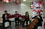 В холле Бизнес-центра компании музыканты дарили всем праздничное настроение